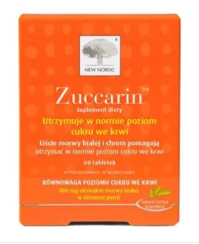 Zuccarin, prawidłowy poziom cukru, 60 tabletek