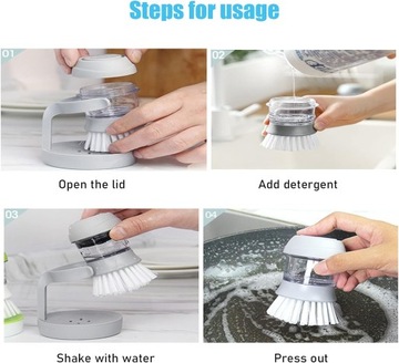 Щетка для мытья посуды с насосом-дозатором жидкости.