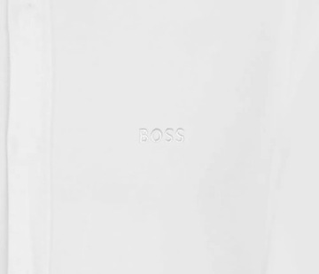 HUGO BOSS KOSZULA Z HAFTOWANYM LOGO - CHOWANE GUZIKI - BIAŁA - M