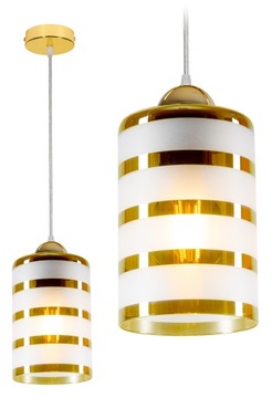 LAMPA WISZĄCA SUFITOWA ŻYRANDOL ZŁOTA TUBA LED