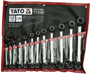 YATO KPL. KLUCZY OCZKOWE ODGIĘTE Z POLEROWANĄ GŁÓWKĄ 6-32MM 12SZTUK YT-0398