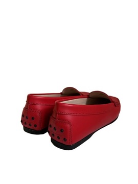 TOD'S mokasyny czerwone skórzane r. 38,5