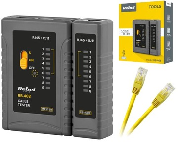 TESTER KABLI SIECIOWYCH UTP RJ11 RJ12 RJ45 REBEL