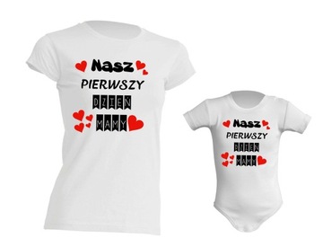ZESTAW Koszulka + Body nasz pierwszy dzień MAMY