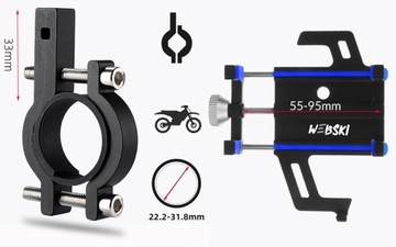 MOCNY UCHWYT REGULOWANY ROWEROWY NA TELEFON MOTOCYKL KIEROWNICĘ QUADA