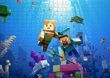 Puzzle MINECRAFT + Imię dziecka 252 EL + Pudełko - WZORY