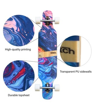 Верхняя доска Switch Longboard TWIN freestyle с абстрактным рисунком