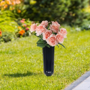 Кладбищенские вазы Цветочные горшки Художественные вазы Прочный контейнер в винтажном стиле черного цвета