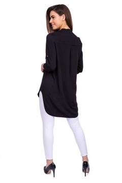 Luźna elegancka TUNIKA OVERSIZE czarna roz - 50