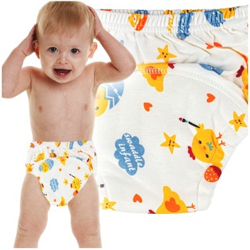 MAJTKI TRENINGOWE DLA DZIECI 9-13 KG PIELUCHY DO NAUKI SIKANIA BIAŁE - M