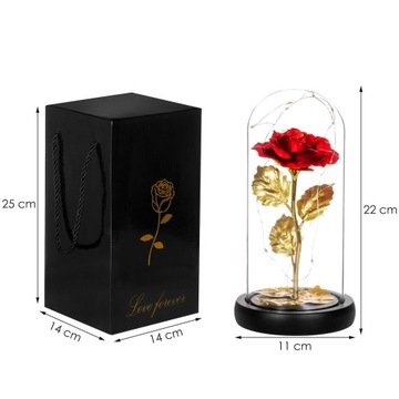ВЕЧНАЯ РОЗА В СТЕКЛЕ, светящаяся светодиодная коробочка, ИДЕЯ ПОДАРКА НА ЖЕНСКИЙ ДЕНЬ