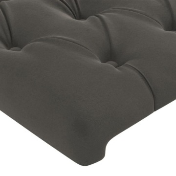 vidaXL Изголовье кровати со светодиодной подсветкой Темно-серый 160x7x78/88 см Бархат