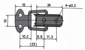 Защелка-тумблер стальная 28х11мм застежка