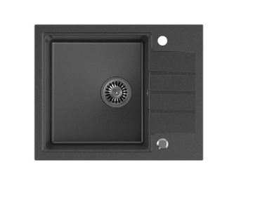 Zlewozmywak QUADRON Peter 116 czarny 62x50 + GRATIS HCQP6250CZK