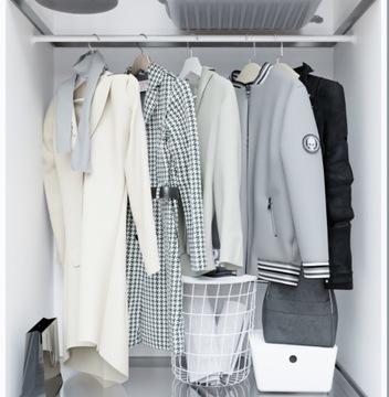 Мебельный штанга белая фи/25 мм 100 см для шкафа-купе