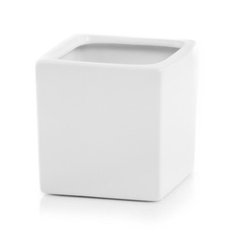 Osłonka kwadratowa biała ceramiczna doniczka kostka 14x14cm