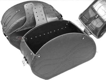 Мотоциклетные кожаные седельные сумки OS15 с заклепками 49x33x18см