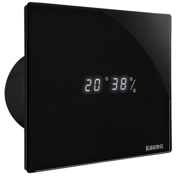 Wentylator łazienkowy EBERG ENSO 100 czarny Led czujnik wilgotności + klapa
