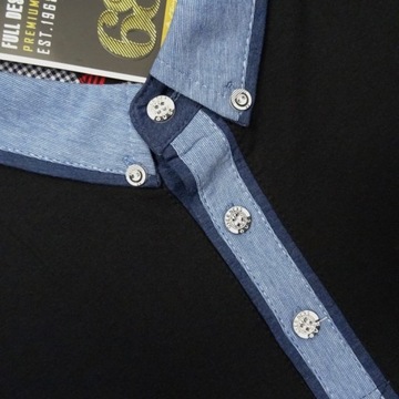 3.BLUZKA MĘSKA cienka dł.rękaw POLO CZARNE L