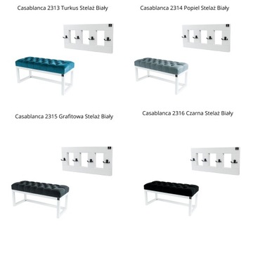 Мягкая скамья 120 см с комплектом вешалок EMRA