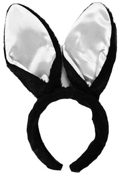 OPASKA KRÓLICZKA CZARNO BIAŁA USZY USZKA PANIEŃSKI