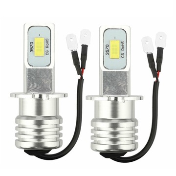 ŻARÓWKI ŚWIATŁA LED H3 6000K 12V MOCNE ŻARÓWKA x 2