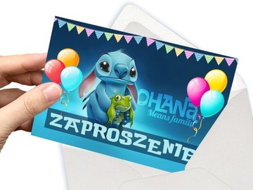 ZAPROSZENIE STITCH NA URODZINY DZIECKA + KOPERTA GRATIS