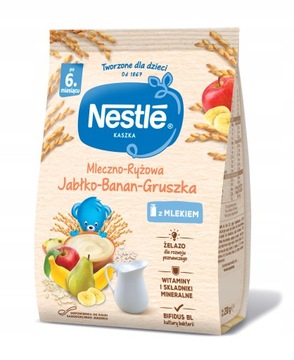 Nestle Kaszka mleczno-ryżowa banan jabłko gruszka