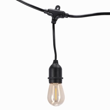 ŁAŃCUCH OGRODOWY E27 230V 5M + 10 x girlanda LED
