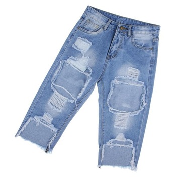 Spodenki dziurawe Jeans Mid Denim M Jasnoniebieskie