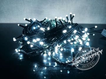 LAMPKI CHOINKOWE 200 LED ZIMNY BIAŁY WEW/ZEW PROGR