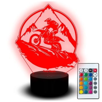 Lampka Nocna LED Statuetka Motocross Cross Motor Pilot Enduro Grawer Hobby