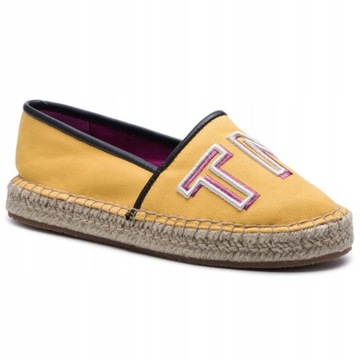 Creepersy espadryle TOMMY HILFIGER żółte slip on