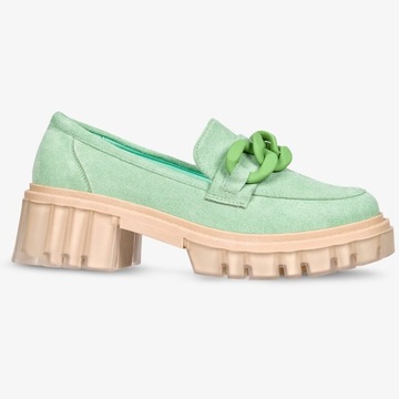 MOKASYNY PÓŁBUTY OZDOBNY ŁAŃCUCH PLATFORMA r 37