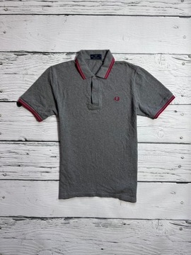 FRED PERRY KOSZULKA POLO MĘSKA SZARA PREMIUM BAWEŁNA LOGO