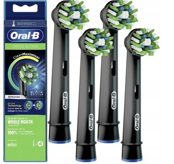4x НАСАДКИ ORAL-B CROSS ACTION EB50 ЧЕРНЫЕ