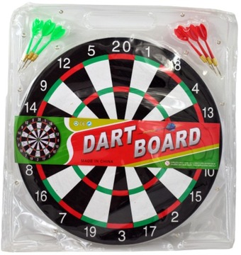 DART tarcza 43 cm lotki 6 szt gra Darts dwustronna