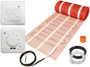 Zestaw MATA GRZEJNA GRZEWCZA Thermotec 4m2 170W/m2 Regulator Czujnik WARMO