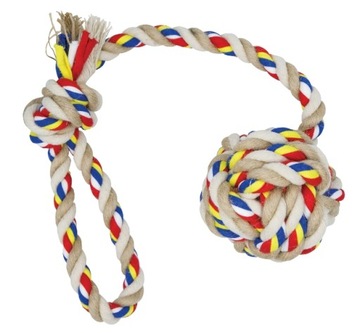 Barry King sznur z pętlą i piłką z jutą psa 40cm