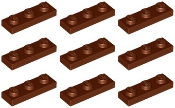Lego 3623 płytka 1x3 brązowa 9 sztuk