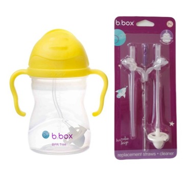 Bidon ze słomką B.box 240ml Cytrynowy + SŁOMKI