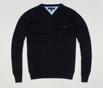 154 TOMMY HILFIGER MODNY SWETER MĘSKI PREMIUM COTTON VNECK L