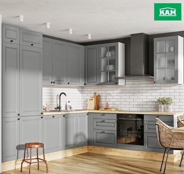 Кухня классическая KAM Mono F4 280 x 230 MATTE GREY