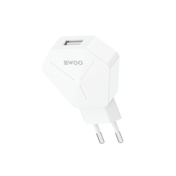 BWOO ładowarka sieciowa 1x USB 2,4A biała Szybka