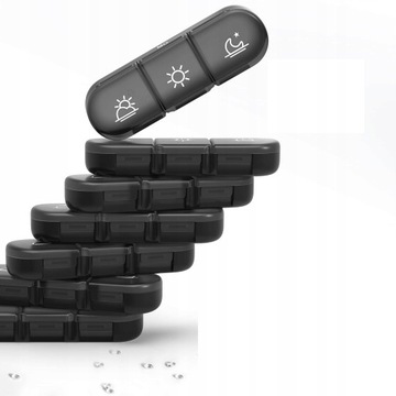 PILL BOX 7-дневный черный контейнер для таблеток