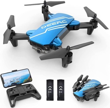 DEERC D20 синий мини-дрон для детей с камерой HD 720p, 2 аккумулятора