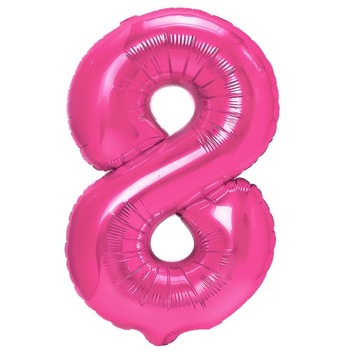 BALON FOLIOWY cyfra 8 C. RÓŻOWY urodziny 100 cm