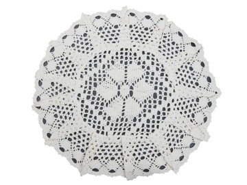 Serwetka szydełkowa biała 30 cm koło