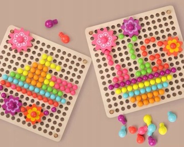 ДЕРЕВЯННЫЙ ПАЗЛ ГРИБНЫЕ ШПИЛЬКИ МОЗАИКА