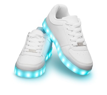 BUTY LED BIAŁE ŚWIECĄCE NA 7 KOLORÓW HIT R.37